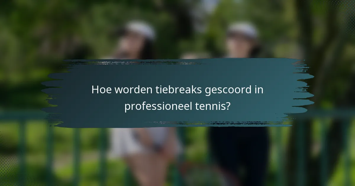 Hoe worden tiebreaks gescoord in professioneel tennis?