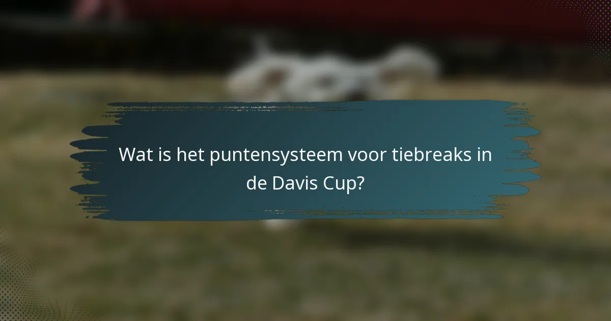 Wat is het puntensysteem voor tiebreaks in de Davis Cup?